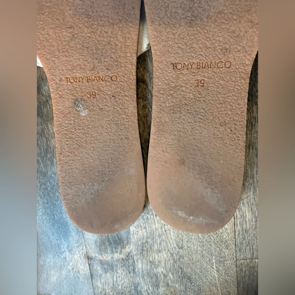 Tony Bianco Tan Suede Slide Sandals | Well Worn Shoes | Size 9 - Picture 7 of 7